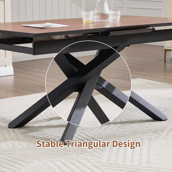 Extendable Dining Table 63"-78.7" | Seats 6-10 | Walnut