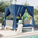Outdoor Patio Daybed with Curtains & Cushions