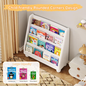 4-Tier Kids Bookshelf with Rounded Corners