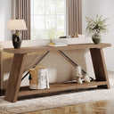 70.9" Industrial Console Sofa Table with 2-Tier Storage