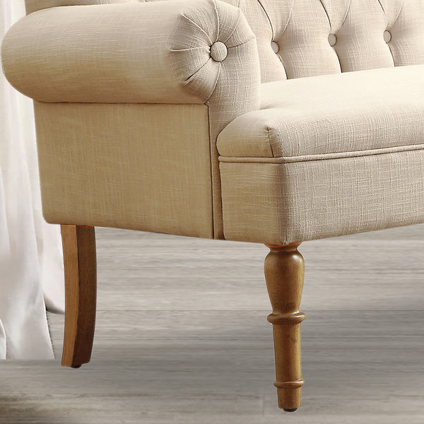 Linen Beige Loveseat Sofa for Living Room