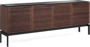 79" Modern TV Stand with Soundbar Shelf, Tempered Glass Top & Cable Management – Fits TVs up to 80"