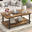 Modern Rectangle Coffee Table with 2-Tier Storage