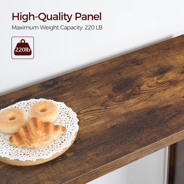 Industrial Counter Height Bar Table with Footrest