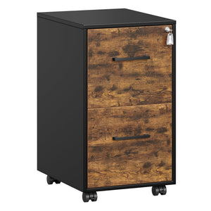 2-Drawer Mobile File Cabinet with Lock