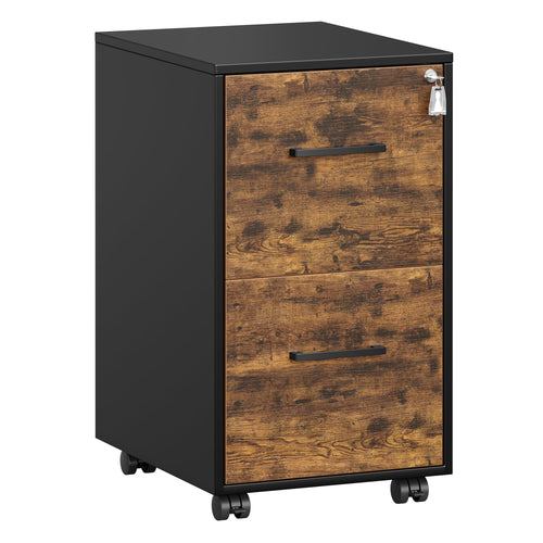 2-Drawer Mobile File Cabinet with Lock