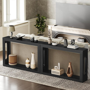 Farmhouse Console Table with Storage Shelf