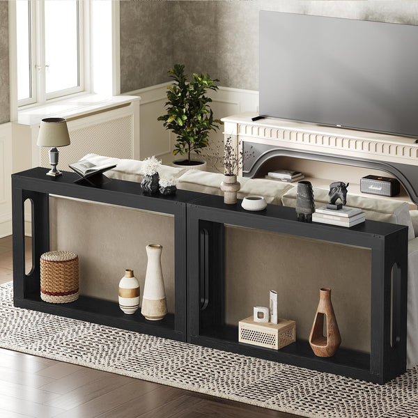 Farmhouse Console Table with Storage Shelf