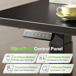 L-Shaped Electric Standing Desk with Power Outlets – 63 x 55 Inch Height Adjustable Corner Desk