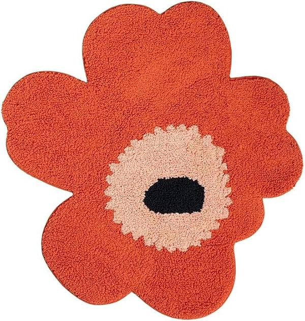 Unikko Floral Bath Mat – Organic Cotton, Non-Slip, Flower Shaped