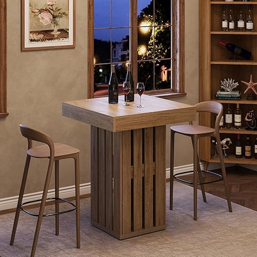 Square Bar Pub Table 39.76" – Brown