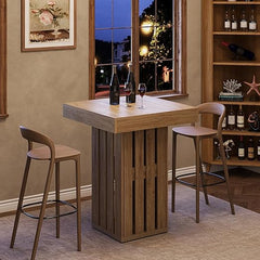 Square Bar Pub Table 39.76" – Brown