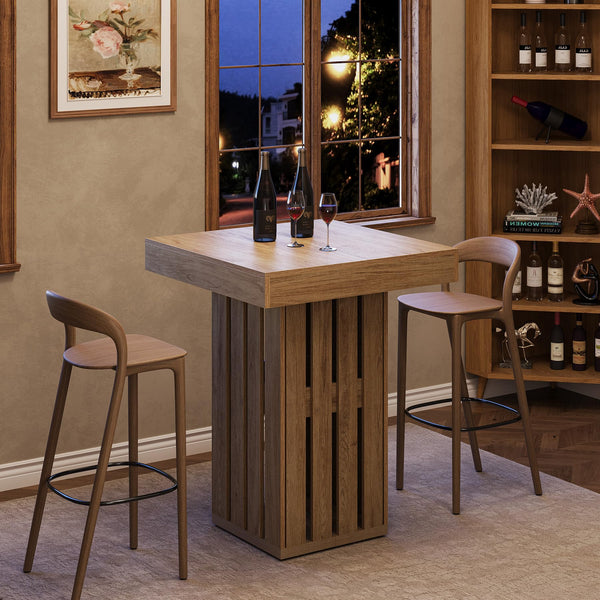 Square Bar Pub Table 39.76" – Brown