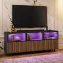 59" Modern Acrylic TV Stand with LED Lights & Power Strip