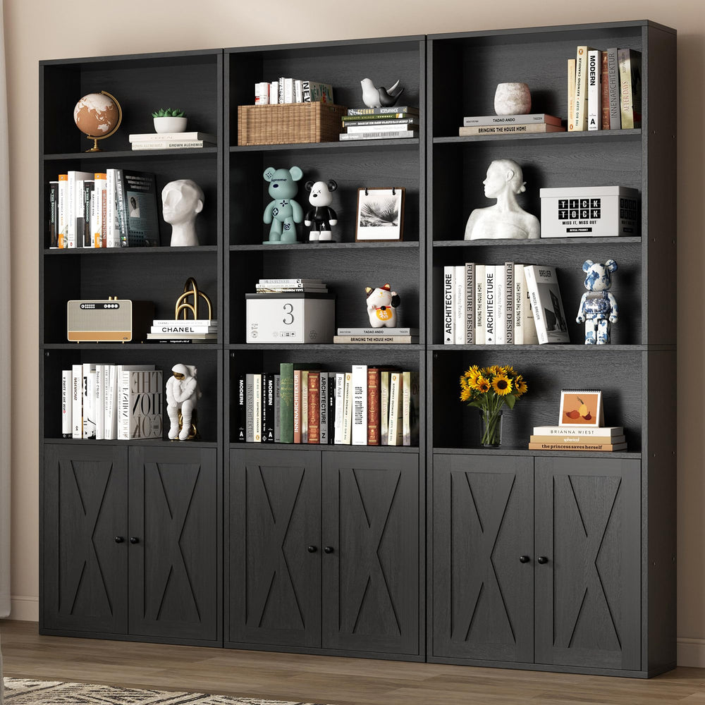 6-Tier Bookshelf with Cabinet Door, 71" Tall