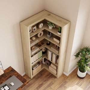 L-Shaped 5-Tier Corner Bookshelf
