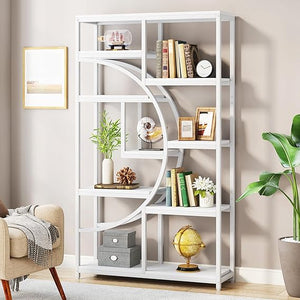 9-Shelf Etagere Bookcase with Metal Frame
