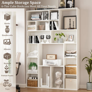 71" H Large Bookshelf with 16 Open Cube Shelves
