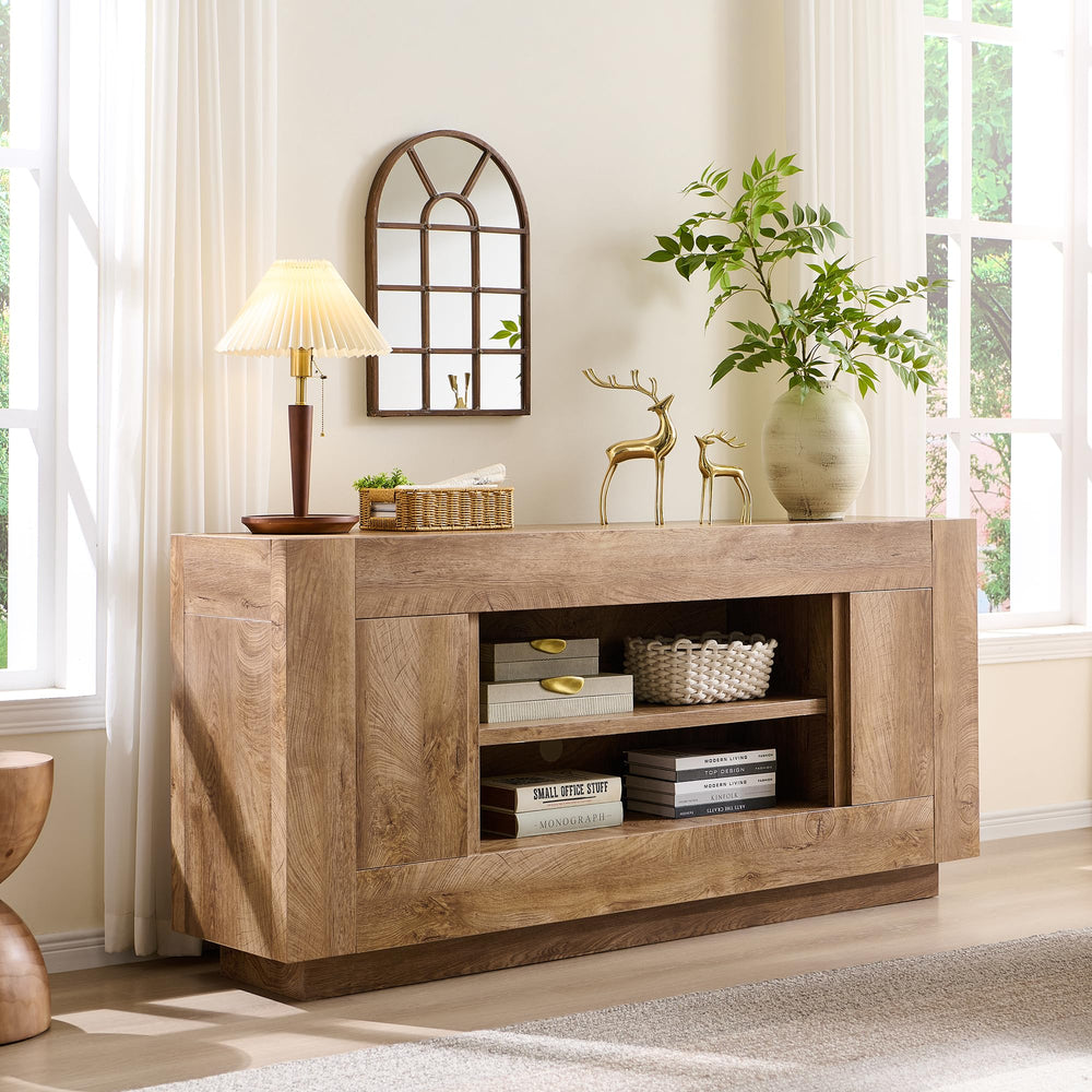 70" TV Stand Entertainment Center with Storage Cabinets