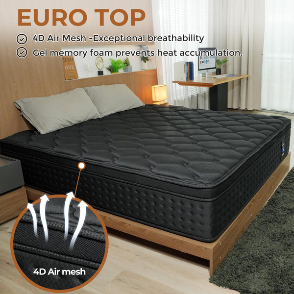 12 Inch Queen Hybrid Mattress – Memory Foam & Pocket Spring