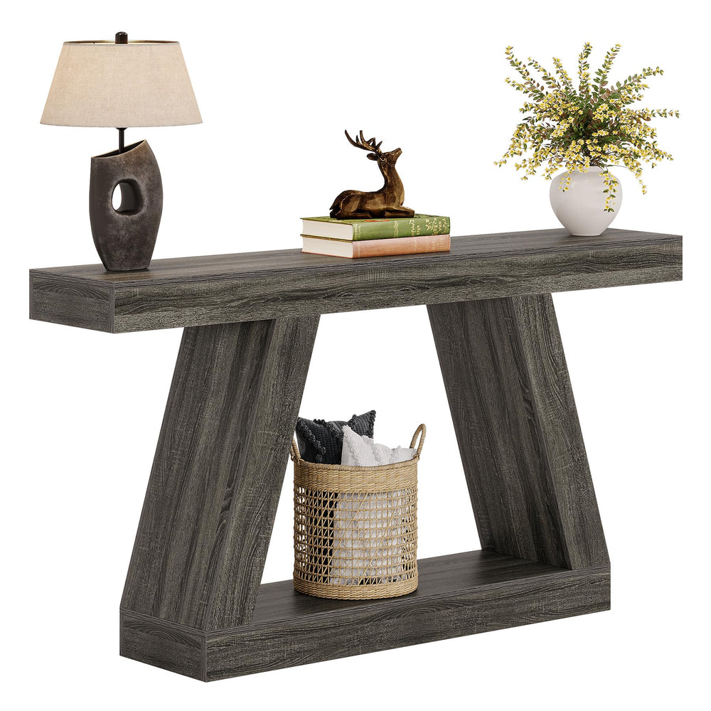 Farmhouse Console Table 55-Inch with Storage