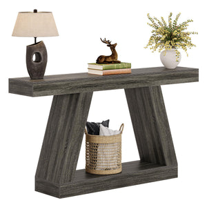 Farmhouse Console Table 55-Inch with Storage