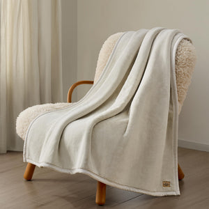 Tipped Faux Fur Throw Blanket 50" x 70" – Plush Coco Backing, Contemporary Style