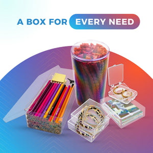 Clear Acrylic Display Boxes with Lids – Set of 25