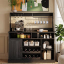 47" Farmhouse Coffee Bar Cabinet with Sliding Barn Door