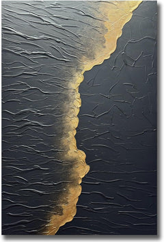 30x45" Hand-Painted Abstract Ocean Wave Oil Painting on Canvas – Vertical Framed Wall Art