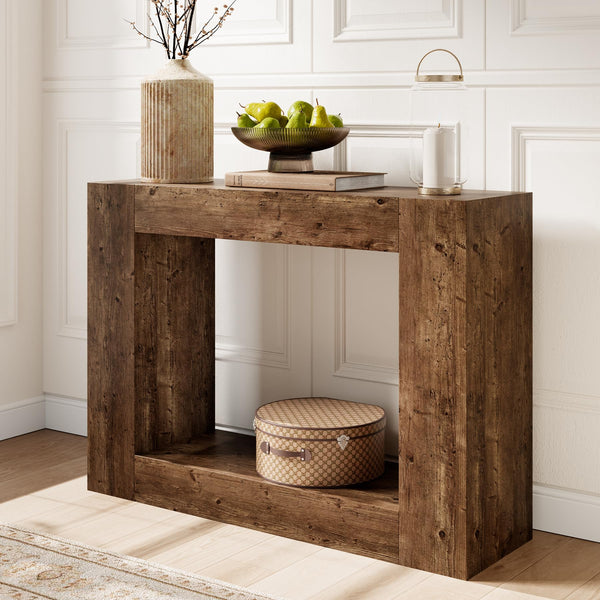 Rustic Brown Solid Wood Console Table