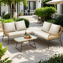 4-Piece Outdoor Sectional Sofa Set with Coffee Table