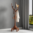 Freestanding Wood Coat Rack with 8 Hooks