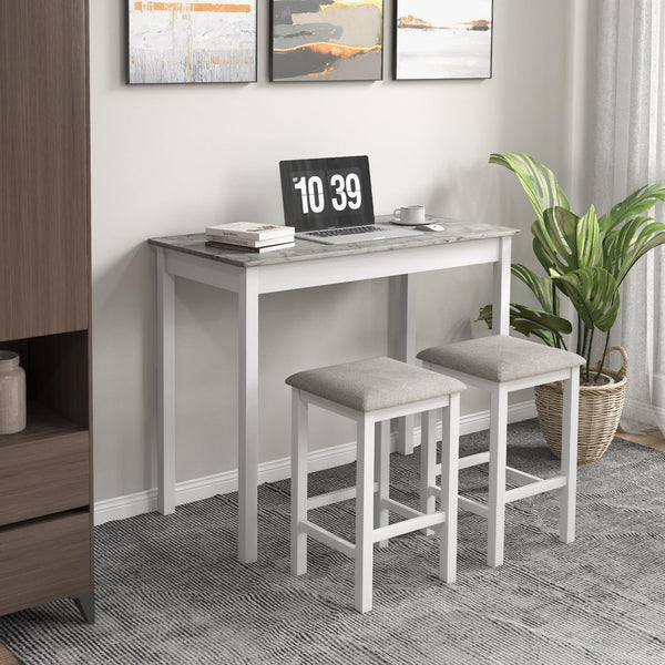 3-Piece Counter Height Dining Table Set with 2 Bar Stools
