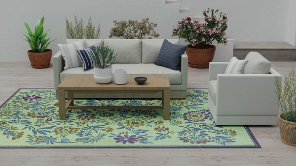 Recycled Plastic Indoor Outdoor Area Rug 6' x 9' – Eggplant