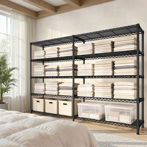 5-Tier Heavy Duty Wire Shelving Unit with Adjustable Shelves