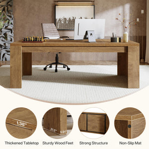 70.86-Inch Large Executive Computer Desk with Double Pedestal Legs