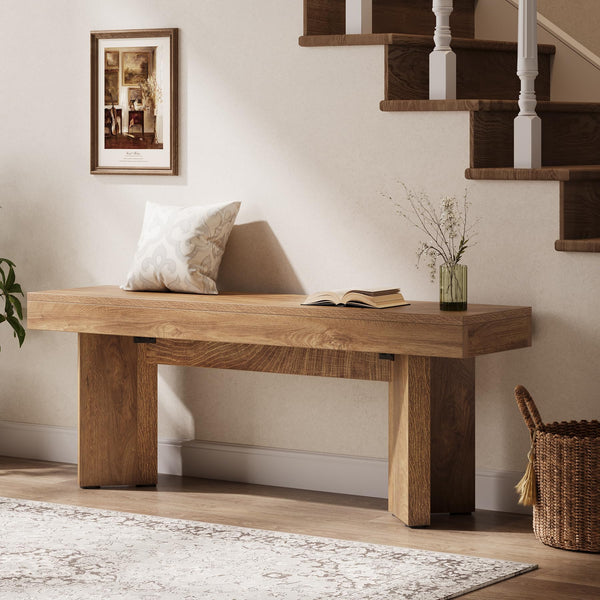 47" Farmhouse Wooden Entryway Bench