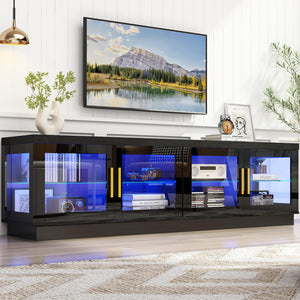 70.9" Modern LED TV Stand with RGB Lighting & Storage Cabinet