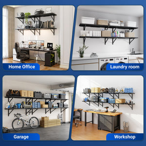 Heavy Duty Perforated Wall Shelf 4-Tier 1400 lbs Garage Storage Rack