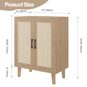 Rattan Door Buffet Cabinet Sideboard