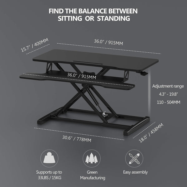 Height Adjustable Standing Desk Converter 36-Inch