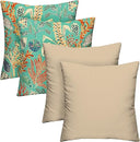 Outdoor Throw Pillows Set of 4 – 17"x17" Reversible Polyester