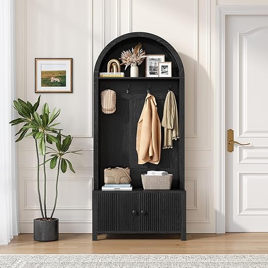 4-in-1 Hall Tree with Bench & Shoe Storage