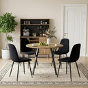 Round Dining Table Set for 4 with Upholstered Chairs
