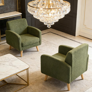 Mid-Century Modern Boucle Accent Chair