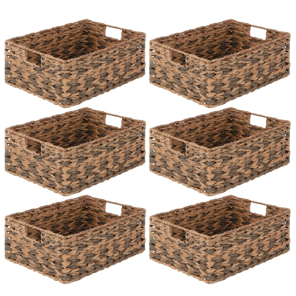 Woven Farmhouse Kitchen Storage Basket Bin — 6 Pack