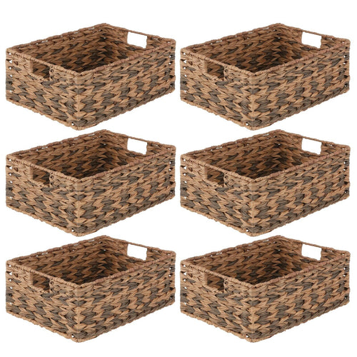 Woven Farmhouse Kitchen Storage Basket Bin — 6 Pack