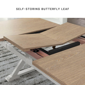 Butterfly Extension Dining Table with Self-Storing Leaf