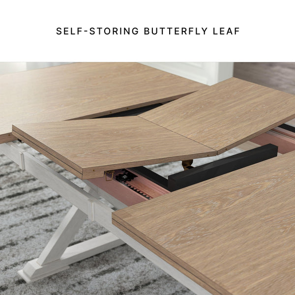 Butterfly Extension Dining Table with Self-Storing Leaf